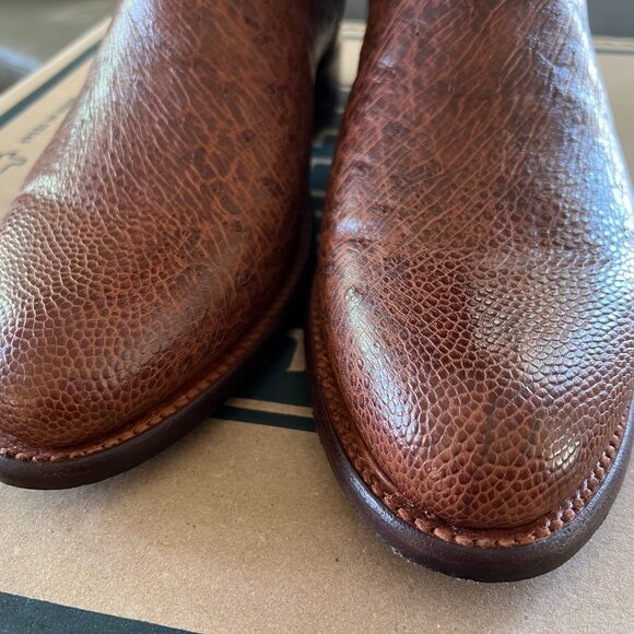 **SOLD**TECOVAS The Wade Men's Russet Smooth Ostrich Roper Boot 11D - Picture 11 of 14